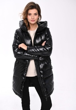 ЖЕНСКАЯ ДЛИННАЯ БЛЕСТЯЩАЯ КУРТКА VOLCANO J-BLANC L