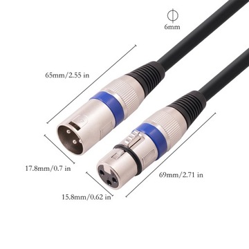 10pcs 1.5M/5ft XLR Cable DMX Stage Light Cable