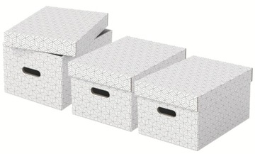 PUDŁA OZDOBNE BIAŁE 3 SZT 26,5X36,5X20,5CM ESSELTE
