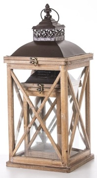 Набор из 2-х фонарей. Большой деревянный подсвечник.