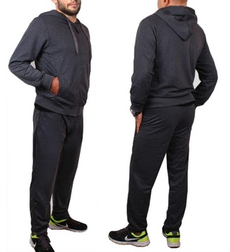 DRES MĘSKI DRESY kaptur SPODNIE bluza czarny 911 M