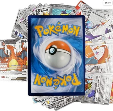 Srebrne kolekcjonerskie karty Pokemon + extras