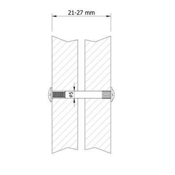 Мебельный соединитель фи5 мм М4 (21-27 ММ) для шкафов