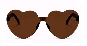ДЕТСКИЕ СОЛНЦЕЗАЩИТНЫЕ ОЧКИ СЕРДЦЕ ПРОЗРАЧНЫЕ КОРИЧНЕВЫЕ ДЛЯ ВЕЧЕРИНКИ