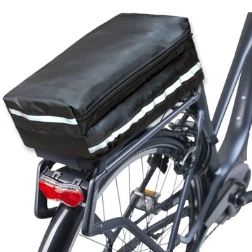 Torba na akumulator do roweru elektrycznego, wodoodporna obudowa akumulatora rowerowego, L czarna