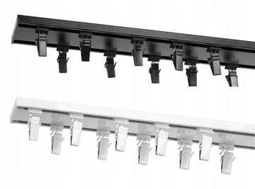 SZYNA SUFITOWA ALUMINIOWA SLIM PODWÓJNA BIAŁA/CZARNA 680 cm z żabka/agrafka