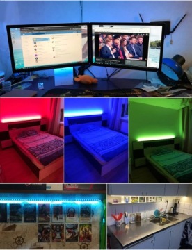 RGB СВЕТОДИОДНАЯ ЛЕНТА USB ПУЛЬТ ДУ 1М ПОДСВЕТКА ТВ 5В