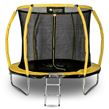TRAMPOLINA OGRODOWA z siatką wewnętrzną 252cm SAPPHIRE dla dzieci +DRABINKA