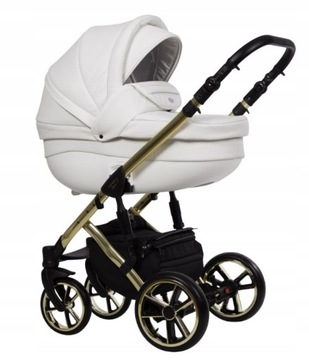 Коляска Baby Merc Faster Style Limited 2в1 белого цвета