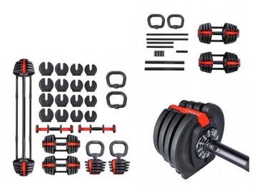 Sztangielki hantle regulowane zestaw 3w1 41kg SGR18 HMS
