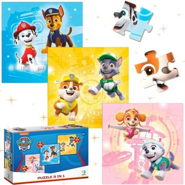 PUZZLE 3w1 PSI PATROL - Zabawka Edukacyjna dla Dzieci