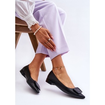 Черные балетки из экокожи WS1, 38 год.