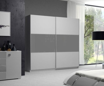 ELEGANCKA SZAFA AGAT BIAŁO-SZARA 110X245 CM