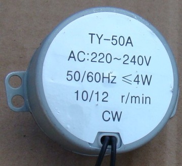 ДВИГАТЕЛЬ 230 В, 10 об/мин, НИЗКОСКОРОСТНОЙ ДВИГАТЕЛЬ, 4 Вт.