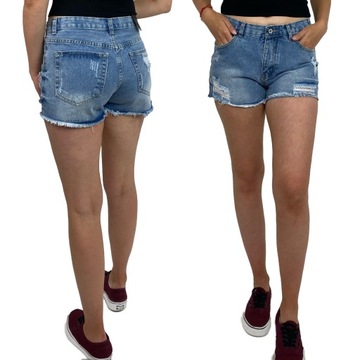 Krótkie spodenki damskie szorty dżinsowe jeans S