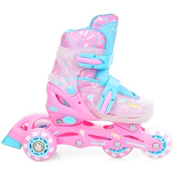 Роликовые коньки Роликовые коньки 4 в 1 Регулируемые светодиодные колеса RAVEN Caramell 34-37