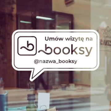 NAKLEJKA UMÓW WIZYTĘ NA BOOKSY NA WITRYNĘ SZYBĘ | 30x17 cm