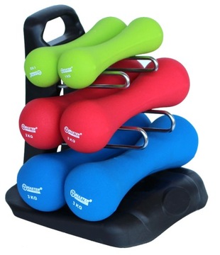 Zestaw Komplet Hantli Kolorowych 2x1KG 2x2KG 2x3KG