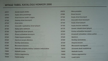 Каталог запчастей HONKER 2000 HONKER Andoria ремонт 2003 PL