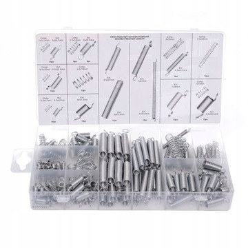 НАБОР ПРУЖИН 200 ШТ. ОЦИНКОВАННАЯ СМЕСЬ ДЛЯ НАТЯГИВАНИЯ