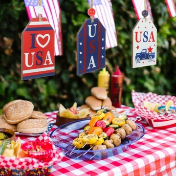 ПАТРИОТИЧЕСКИЕ ПОДВЕСНЫЕ ДОСКИ НА 4 ИЮЛЯ ДЕРЕВЯННЫЕ УКРАШЕНИЯ