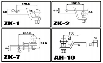 HAK HOLOWNICZY CADILAC ESCALADE KULA ADAPTERA USA