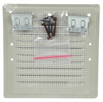 РЕШЕТКА ВЕНТИЛЯЦИОННАЯ МЕТАЛЛИЧЕСКАЯ 14х14 ДЫМОХОД + ЗАЩЕЛКИ