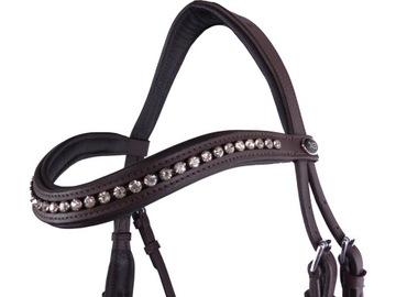 Анатомическая уздечка Balotade Andiamo Full Brown Gold.