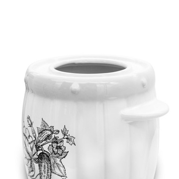 Керамическая бочка 4л ГЕРМЕТИЧНАЯ керамическая посуда для маринования огурцов Банка для капусты