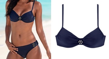 LASCANA bikini KORALIKI NAVY GÓRA BIUSTONOSZ 40C