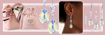 Серебряный комплект из сережек 925 пробы, колье, браслета, блестящих кристаллов.