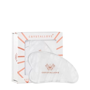 CRYSTALLOVE Płytka do masażu twarzy gua sha z kryształu górskiego