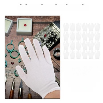 МОЮЩИЕСЯ ХЛОПКОВЫЕ ПЕРЧАТКИ ИЗ БЕЛОГО ДЖЕРСИ WORK 12