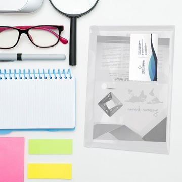 ОФИСНЫЕ СУМКИ С КНОПКАМИ, ПРОЗРАЧНЫЙ ПЛАСТИК