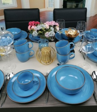 БОГУЧИЦЕ РУСТИЧЕСКИЙ СИНИЙ СЕРВИС УЖИН КОФЕ 72 EL BOWL