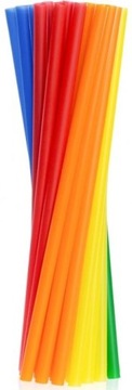Rurki Słomki plastikowe Mix kolorów 10 sztuk