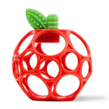 OBALL Іграшка прорізувач для дитини яблучко Apple 0-6 міс. прорізування зубів м'яч