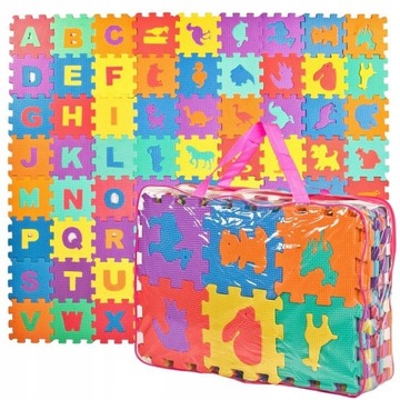 DUŻE PUZZLE PIANKOWE MATA PIANKOWA 72el