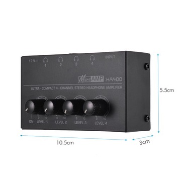 WZMACNIACZ SŁUCHAWKOWY STEREO HA-400