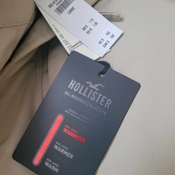 Kurtka Abercrombie Hollister L / XL all-weather sherpa beżowa