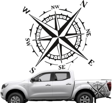 Samolepka Na Auto Růže Větrů Offroad 95X95 cm