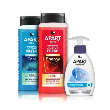 Apart żel pod prysznic męski 3w1 Active Fresh żel do higieny intymnej 2+1