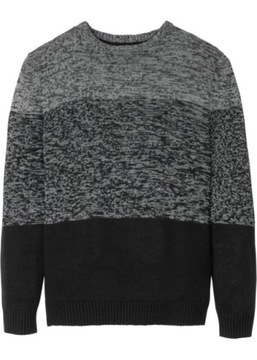 B.P.C sweter męski szaro-czarny ^56/58, XL