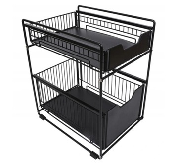 ORGANIZER POD ZLEW KUCHNIA ŁAZIENKA SKŁADANY 22CM CZARNA