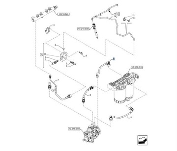 Rurka powrotna paliwa New Holland T5 CASE 50438553
