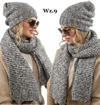 ШАПКА + очень БОЛЬШОЙ ШАРФ, ТЕПЛЫЙ НАБОР С ЛАКАМИ