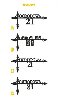 Ажурная адресная доска номер дома, 40х80см L