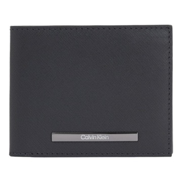 CALVIN KLEIN BEZPIECZNY PORTFEL MĘSKI MODERN BAR BIFOLD 6CC W/BILL CZARNY