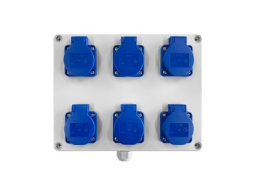 ROZDZIELNICA SKRZYNKA ELEKTRYCZNA GNIAZDA 6x230V
