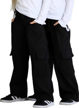QBA KIDS CZARNE SPODNIE SZWEDY CARGO r 134